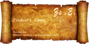 Zsubori Emma névjegykártya